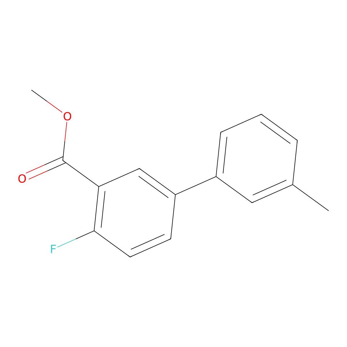 Methyl 2-fluoro-5-(3-methylphenyl)benzoate molecular structure, CAS 1820740-50-8