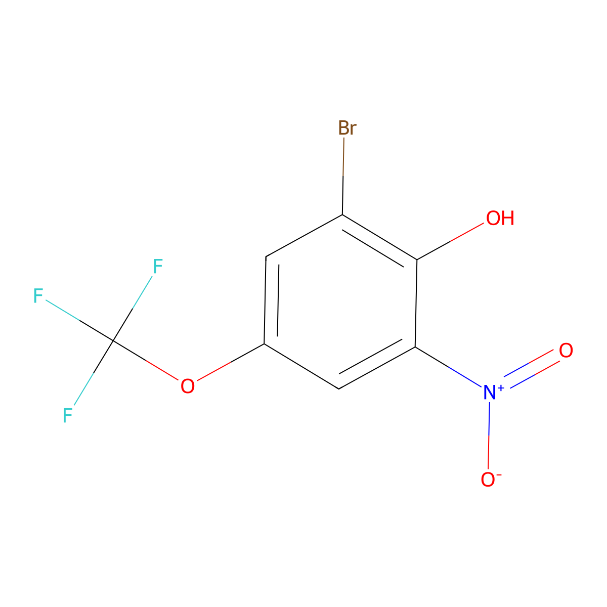 2-Bromo-6-nitro-4-(trifluoromethoxy)phenol molecular structure, CAS 1820740-59-7
