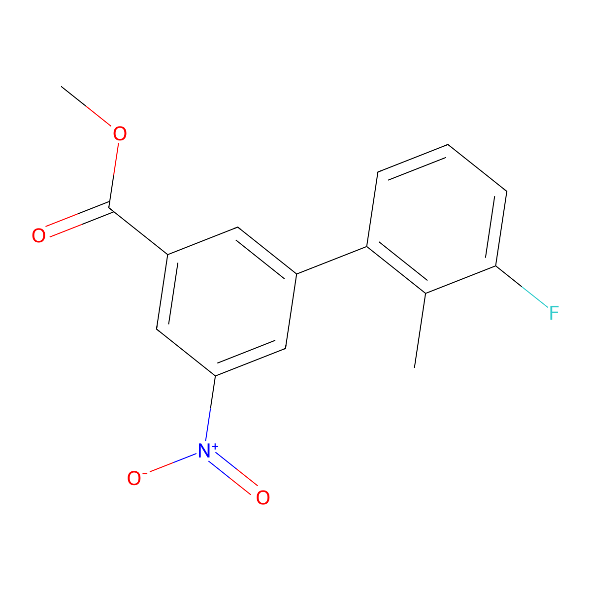 Methyl 3-(3-fluoro-2-methylphenyl)-5-nitrobenzoate molecular structure, CAS 1820740-67-7