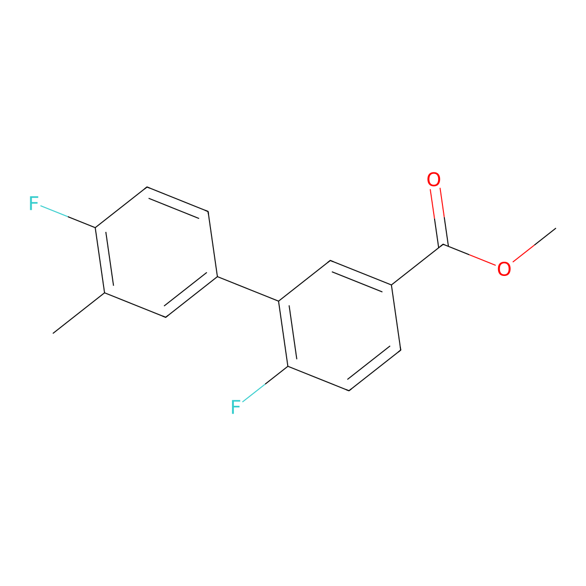 Methyl 4-fluoro-3-(4-fluoro-3-methylphenyl)benzoate molecular structure, CAS 1820740-95-1