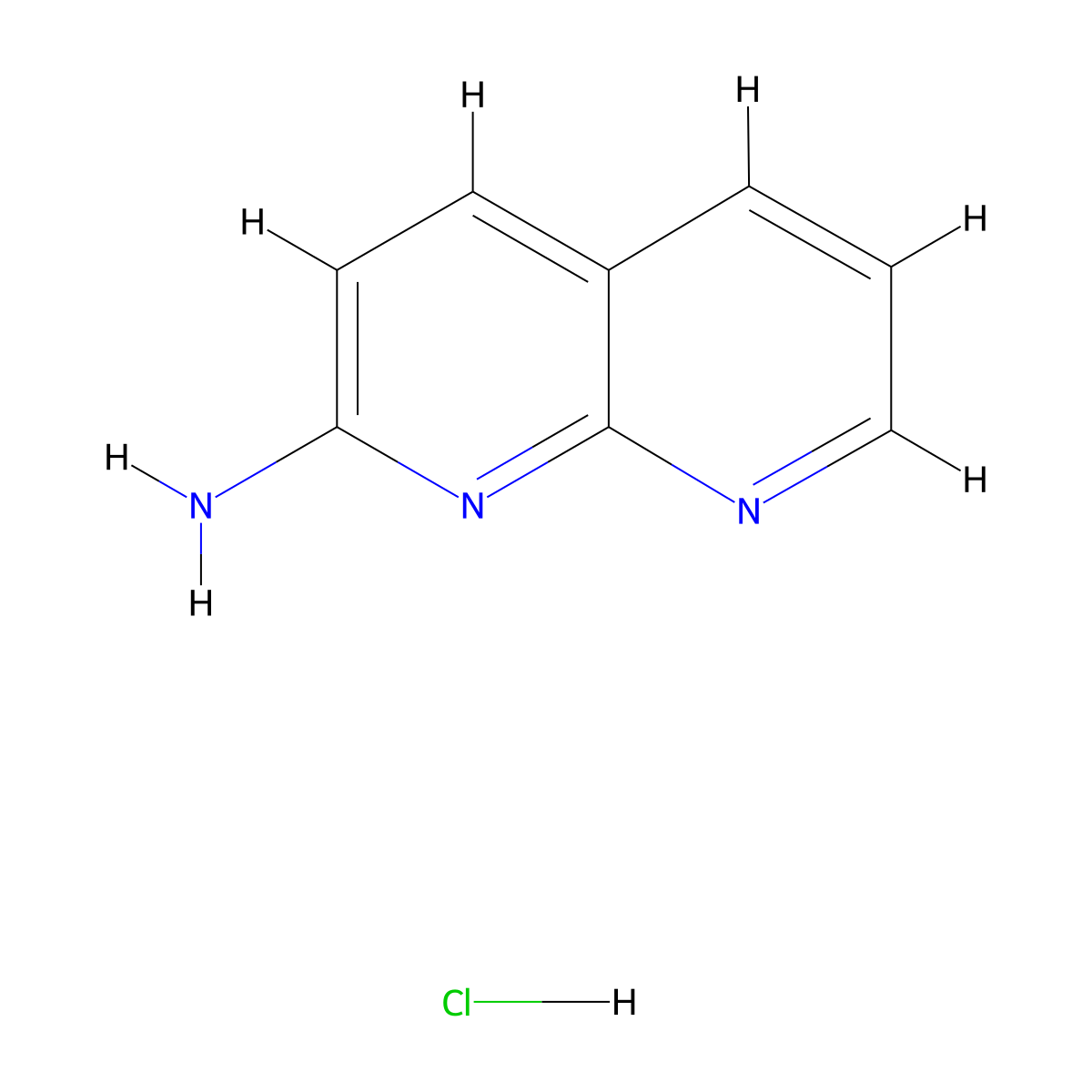 1,8-Naphthyridin-2-amine hcl molecular structure, CAS 1820741-11-4