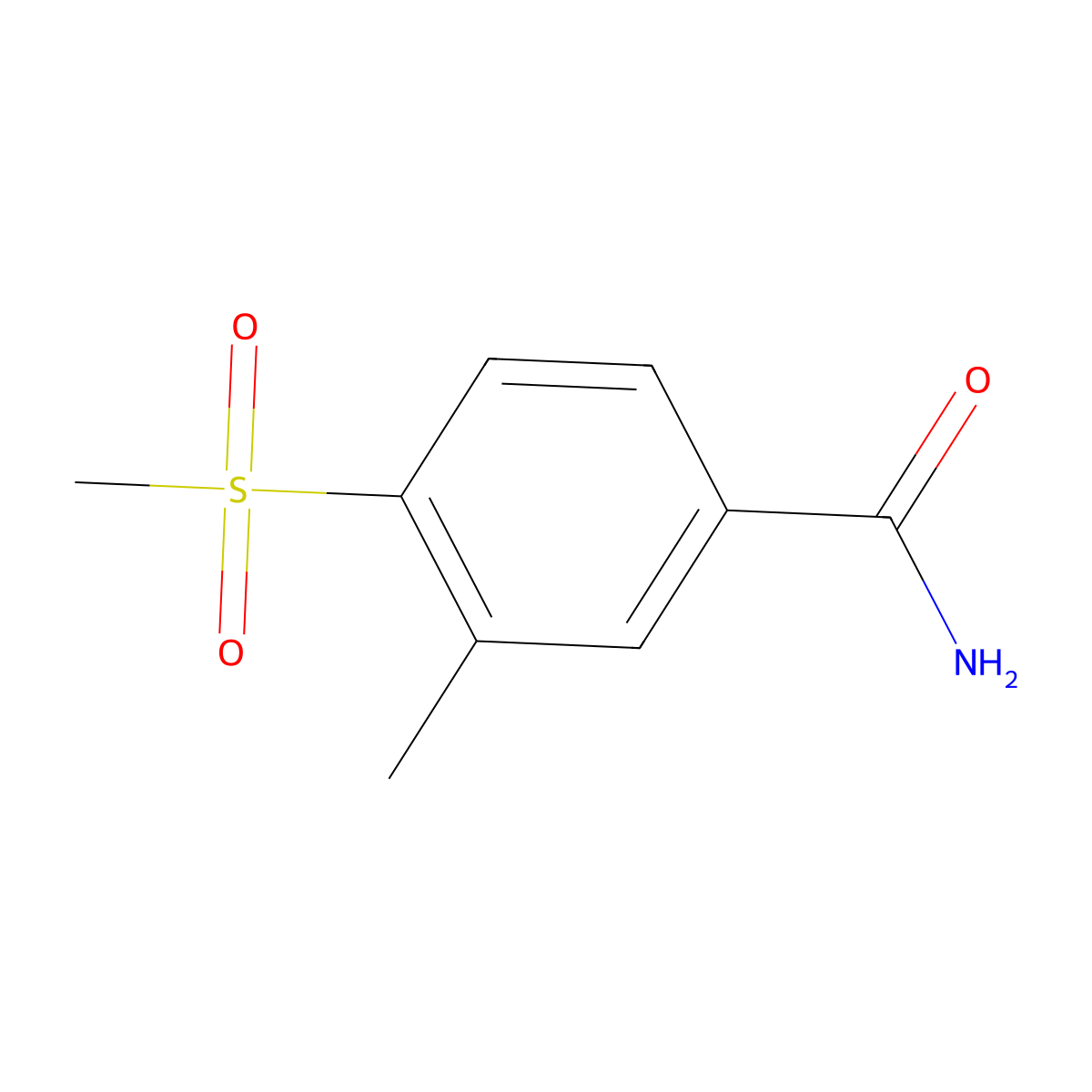 3-Methyl-4-(methylsulfonyl)benzamide molecular structure, CAS 1820741-14-7