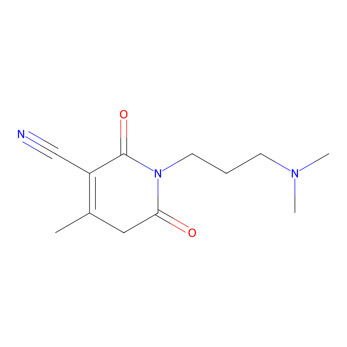 1-[3-(Dimethylamino)propyl]-4-methyl-2,6-dioxo-3H-pyridine-5-carbonitrile molecular structure, CAS 1820741-24-9