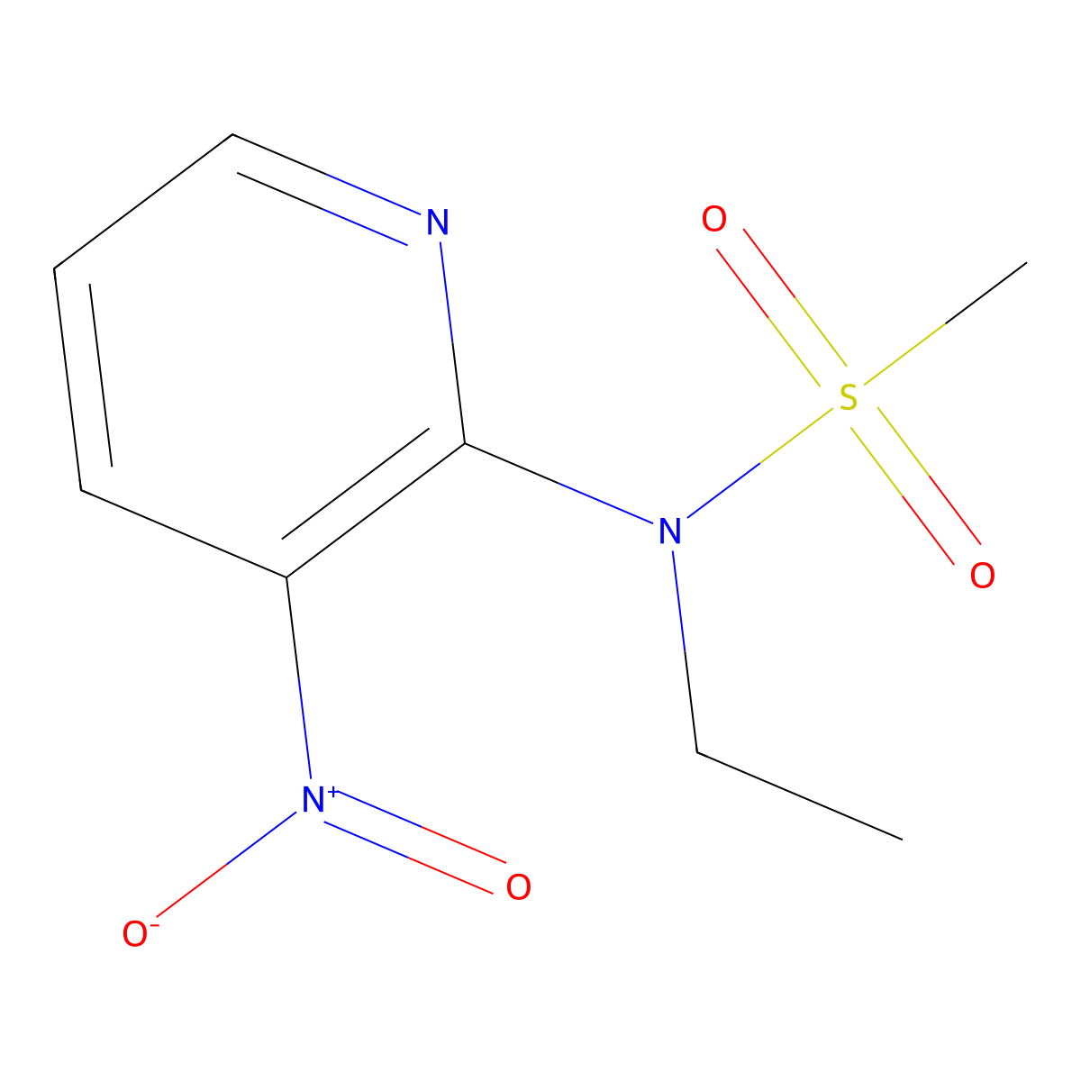 N-Ethyl-N-(3-nitropyridin-2-yl)methanesulfonamide molecular structure, CAS 1820741-36-3