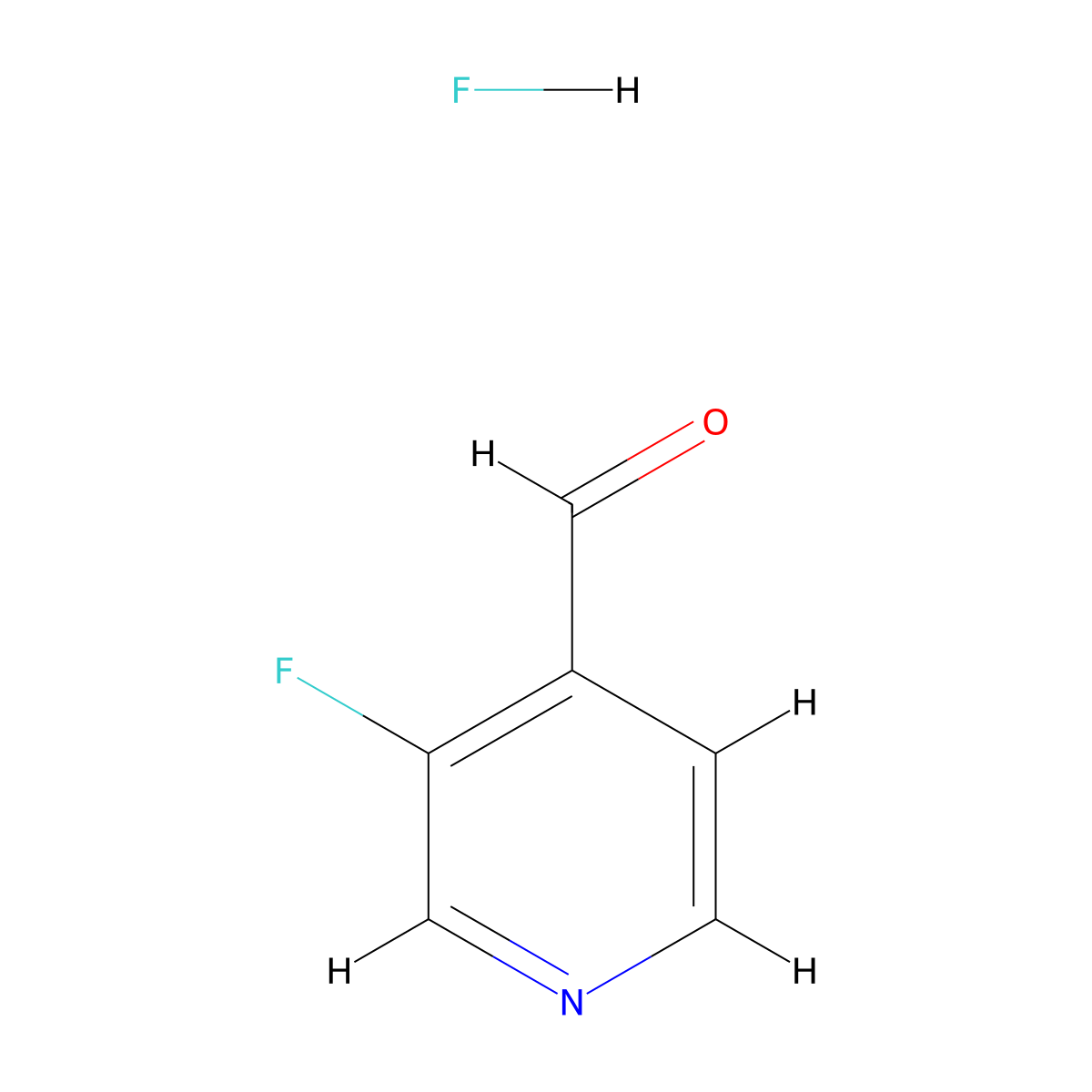 3-Fluoropyridine-4-carbaldehyde hydrofluoride molecular structure, CAS 1820741-48-7