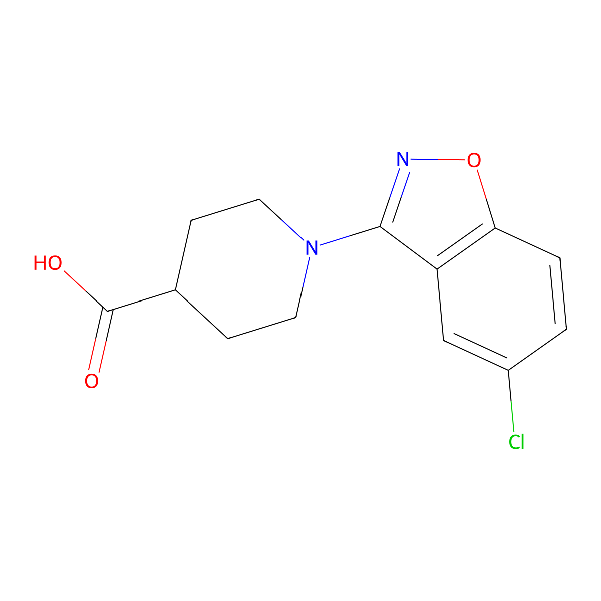 1-(5-Chloro-1,2-benzoxazol-3-yl)piperidine-4-carboxylic acid molecular structure, CAS 1820741-63-6