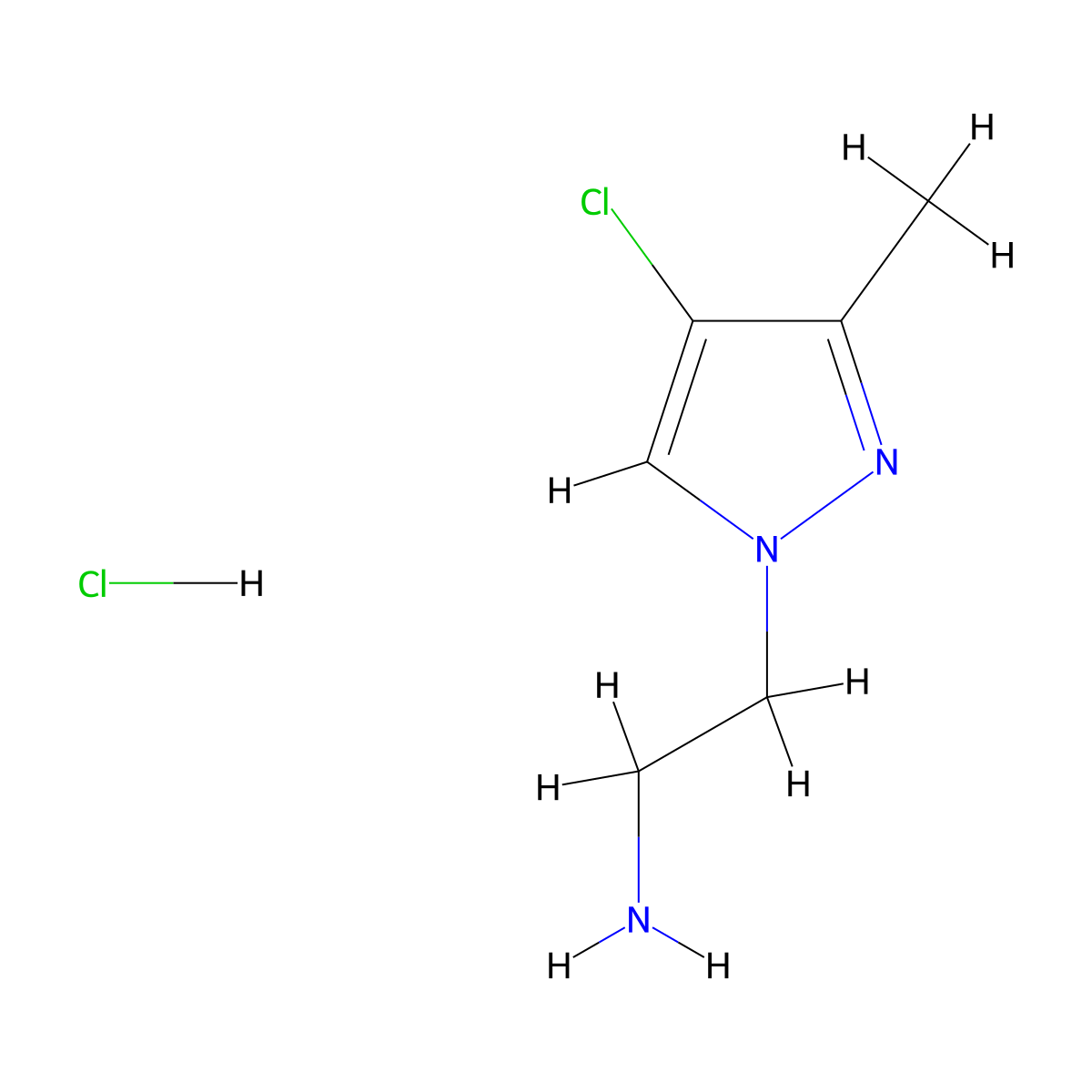 2-(4-Chloro-3-methyl-1H-pyrazol-1-yl)ethanamine hydrochloride molecular structure, CAS 1820741-67-0