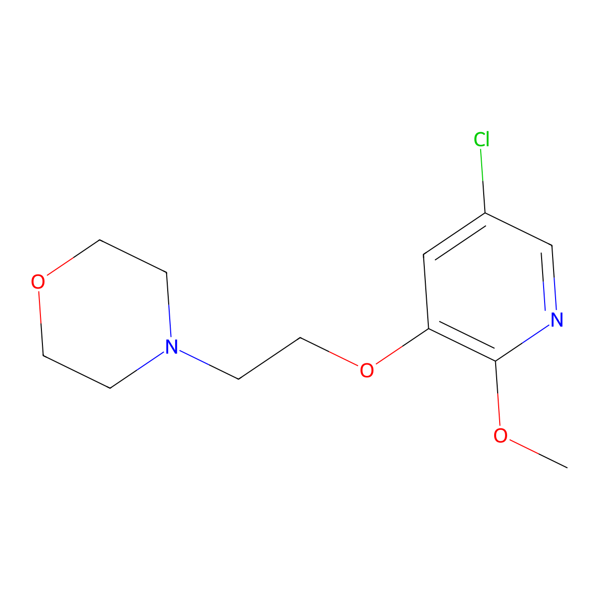 4-(2-((5-Chloro-2-methoxypyridin-3-yl)oxy)ethyl)morpholine molecular structure, CAS 1820741-68-1