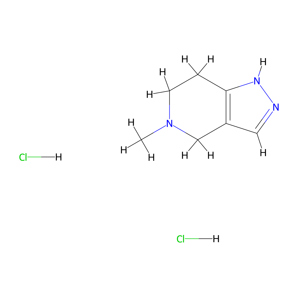 5-Methyl-1,4,6,7-tetrahydropyrazolo[4,3-c]pyridine dihydrochloride molecular structure, CAS 1820741-75-0