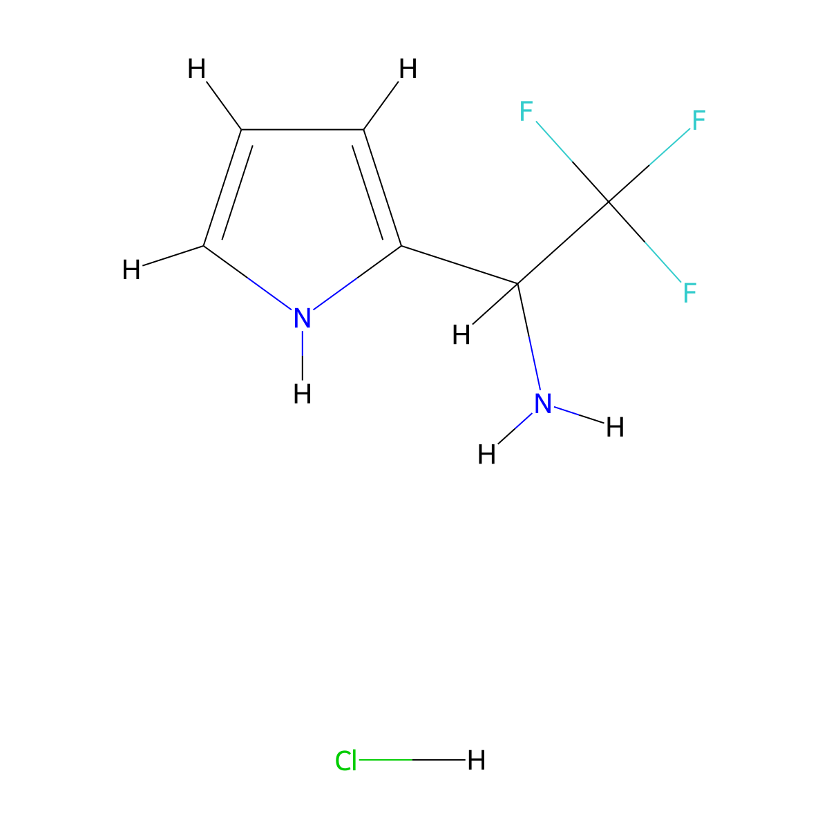 2,2,2-trifluoro-1-(1H-pyrrol-2-yl)ethan-1-amine hydrochloride molecular structure, CAS 1820747-27-0