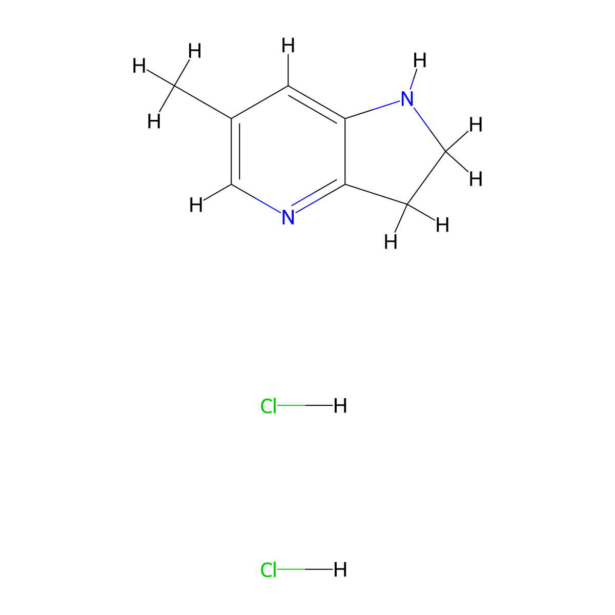 6-Methyl-1H,2H,3H-pyrrolo[3,2-b]pyridine dihydrochloride molecular structure, CAS 1820747-36-1