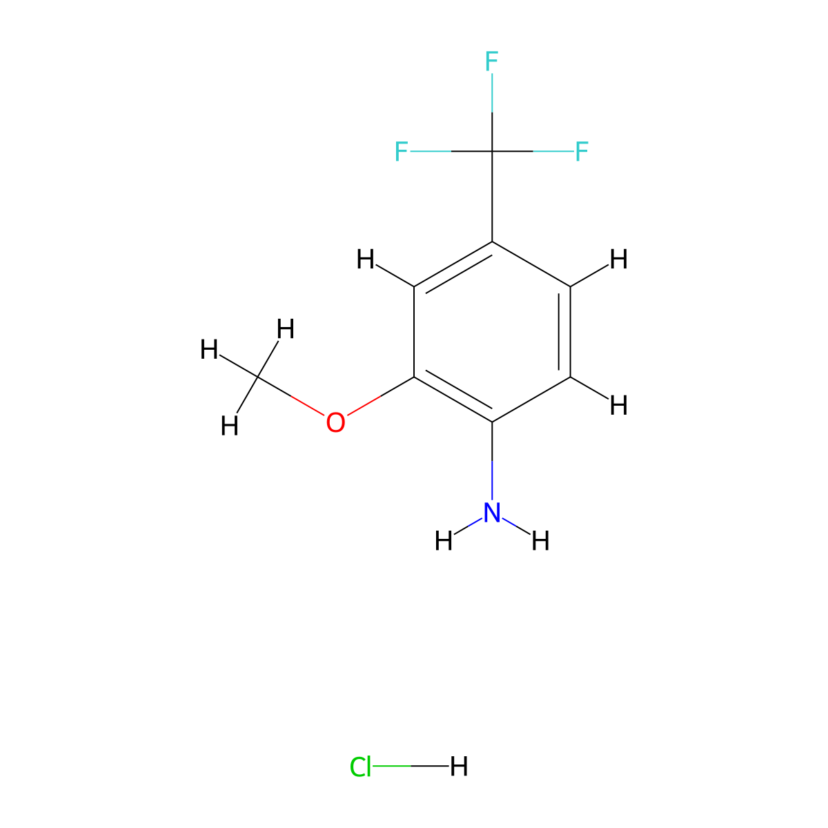 2-Methoxy-4-(trifluoromethyl)aniline hydrochloride molecular structure, CAS 1820747-49-6