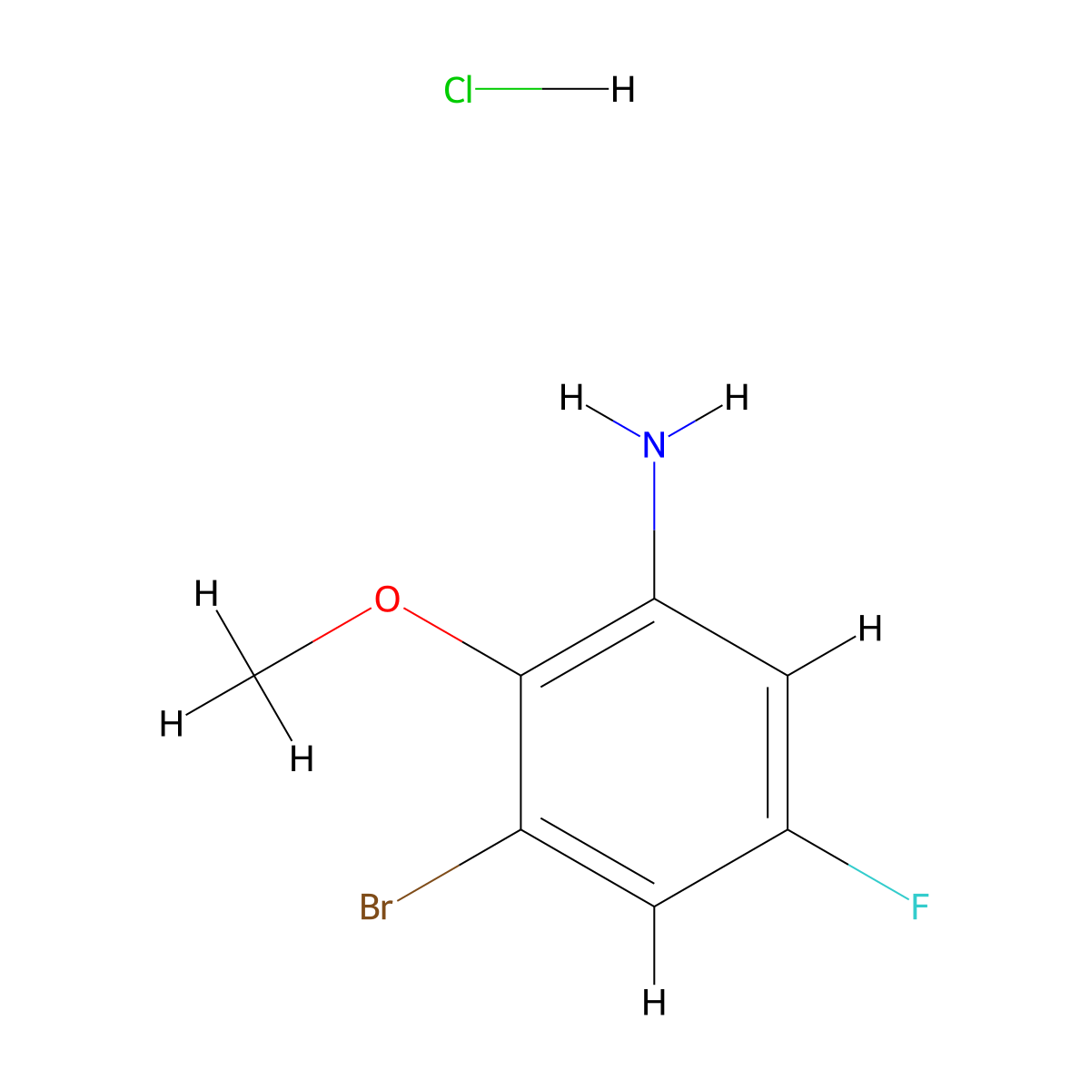 3-Bromo-5-fluoro-2-methoxyaniline hydrochloride molecular structure, CAS 1820747-56-5