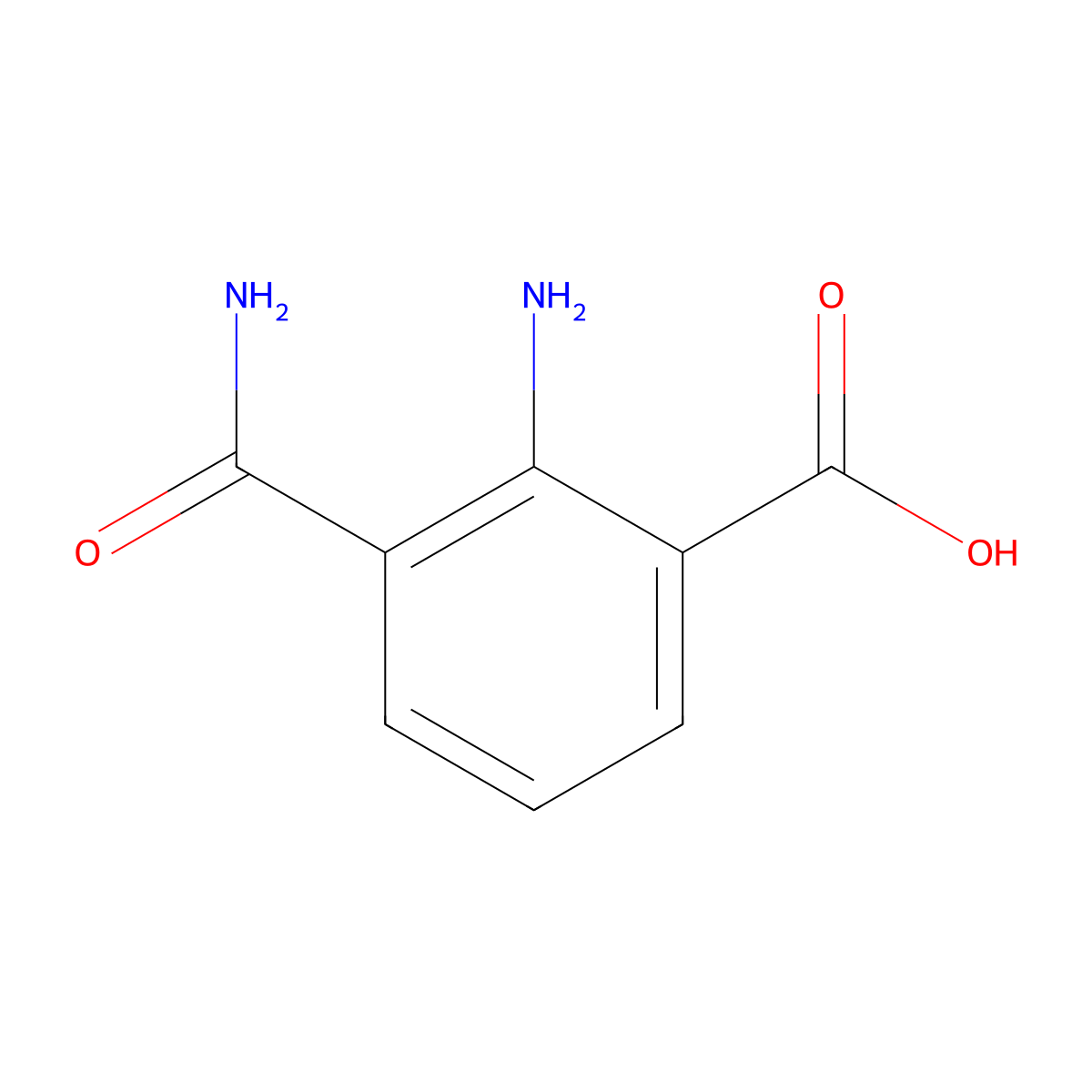 2-Amino-3-carbamoylbenzoic acid molecular structure, CAS 1820747-73-6