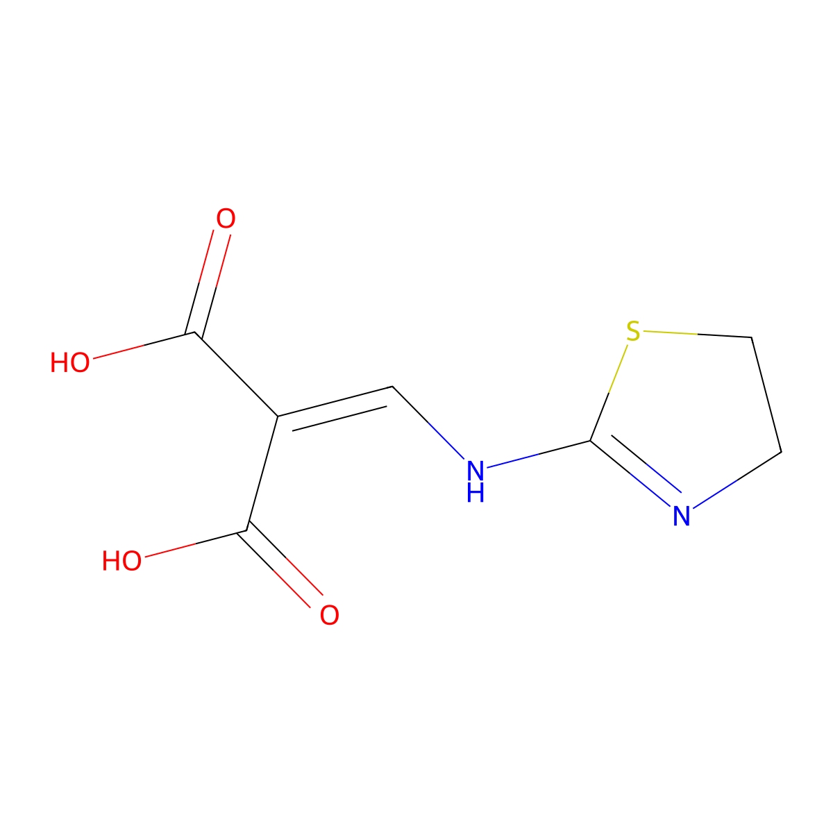 2-[(Thiazolidin-2-ylidene)aminomethylidene]malonic acid molecular structure, CAS 1820748-73-9