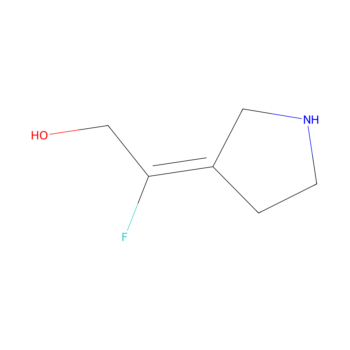 2-Fluoro-2-pyrrolidin-3-ylideneethanol molecular structure, CAS 1820749-02-7