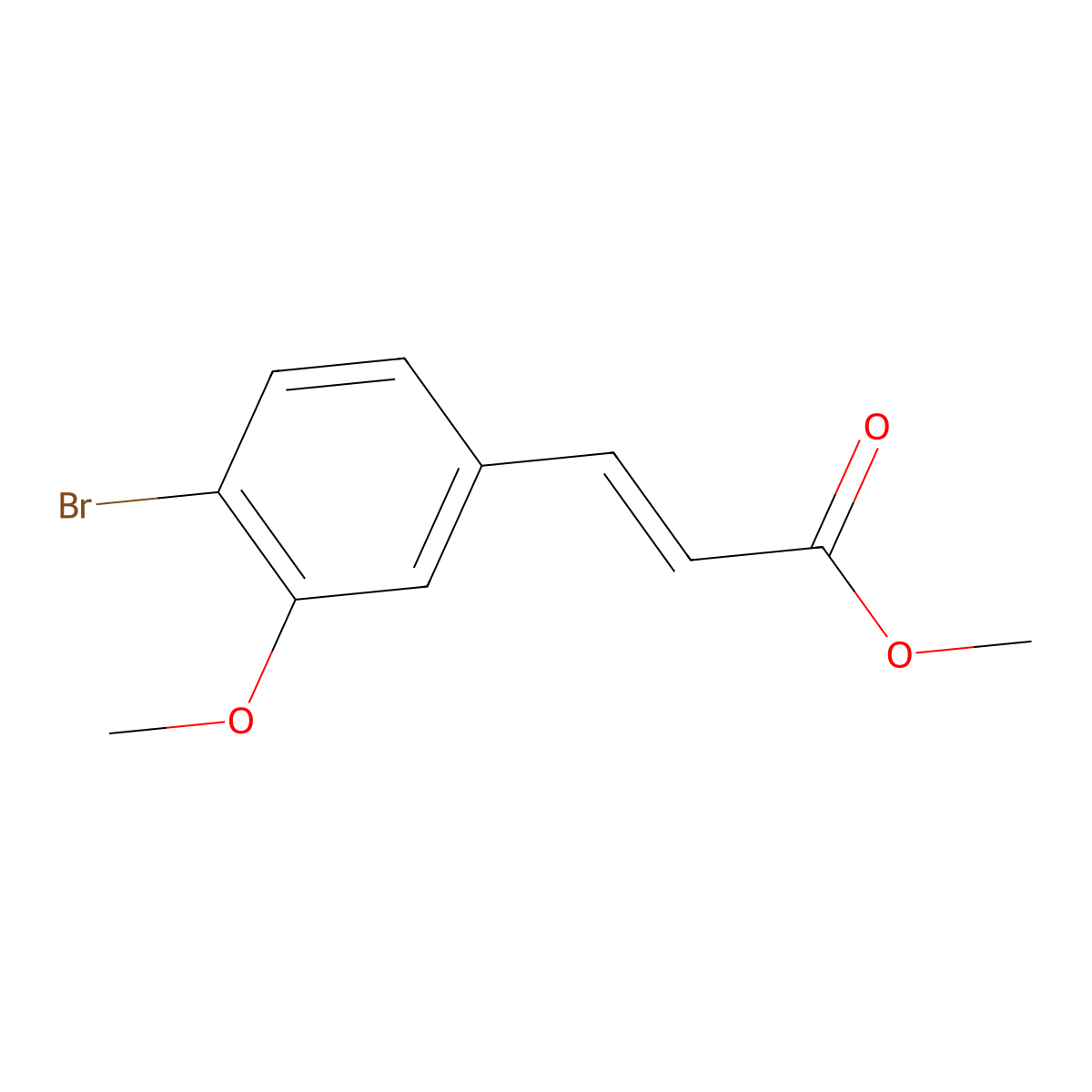 Methyl (2E)-3-(4-bromo-3-methoxyphenyl)prop-2-enoate molecular structure, CAS 1820749-04-9