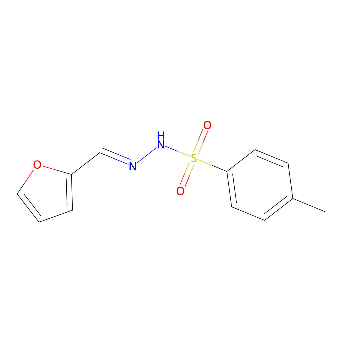 N-[(Z)-furan-2-ylmethylideneamino]-4-methylbenzenesulfonamide molecular structure, CAS 1820750-57-9
