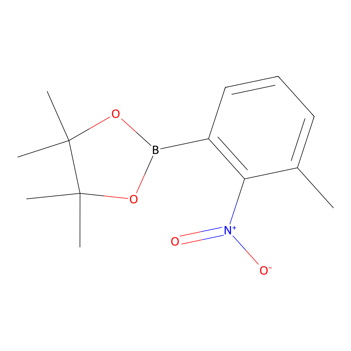 4,4,5,5-Tetramethyl-2-(3-methyl-2-nitrophenyl)-1,3,2-dioxaborolane molecular structure, CAS 1820757-22-9