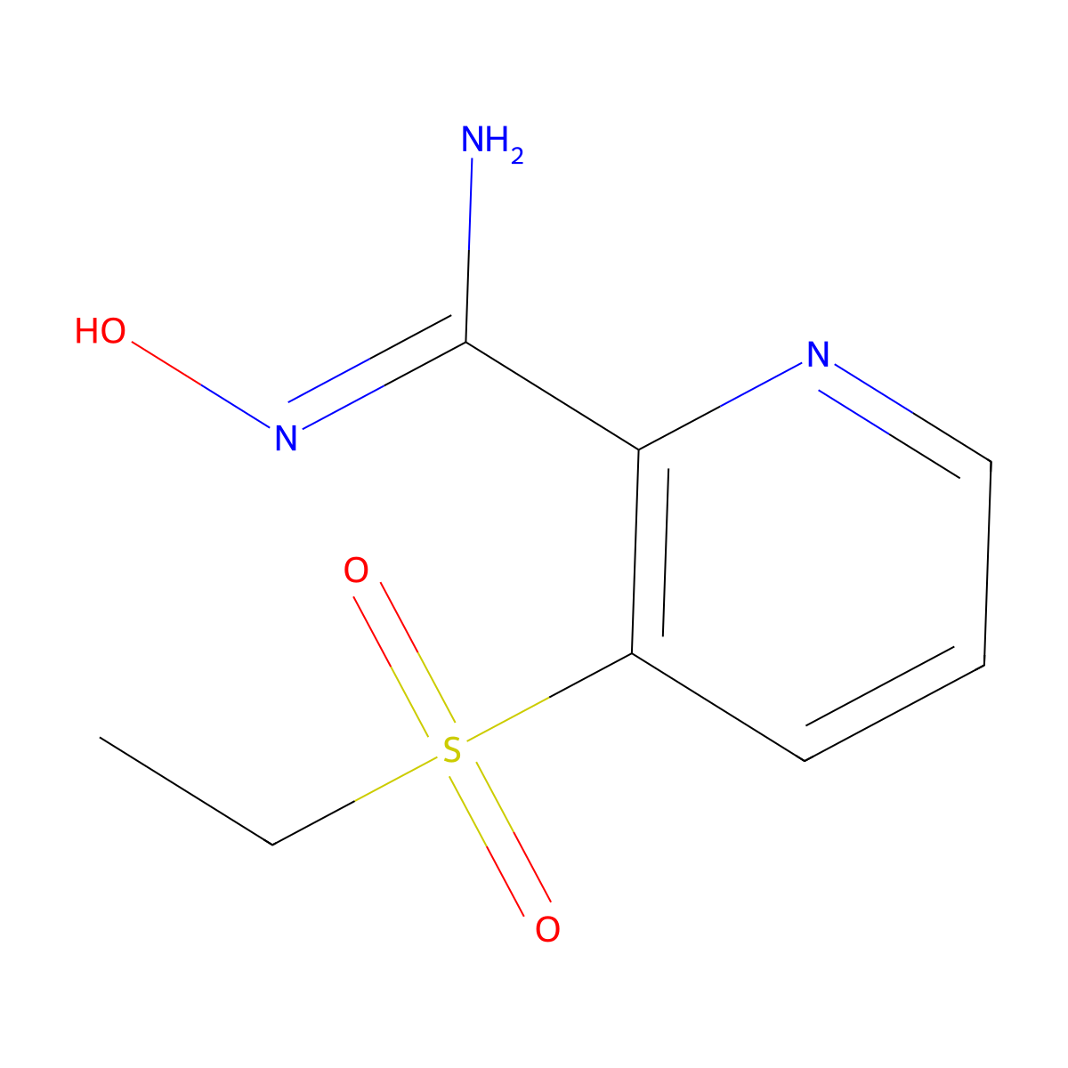 3-(ethanesulfonyl)-N'-hydroxypyridine-2-carboximidamide molecular structure, CAS 1820759-89-4
