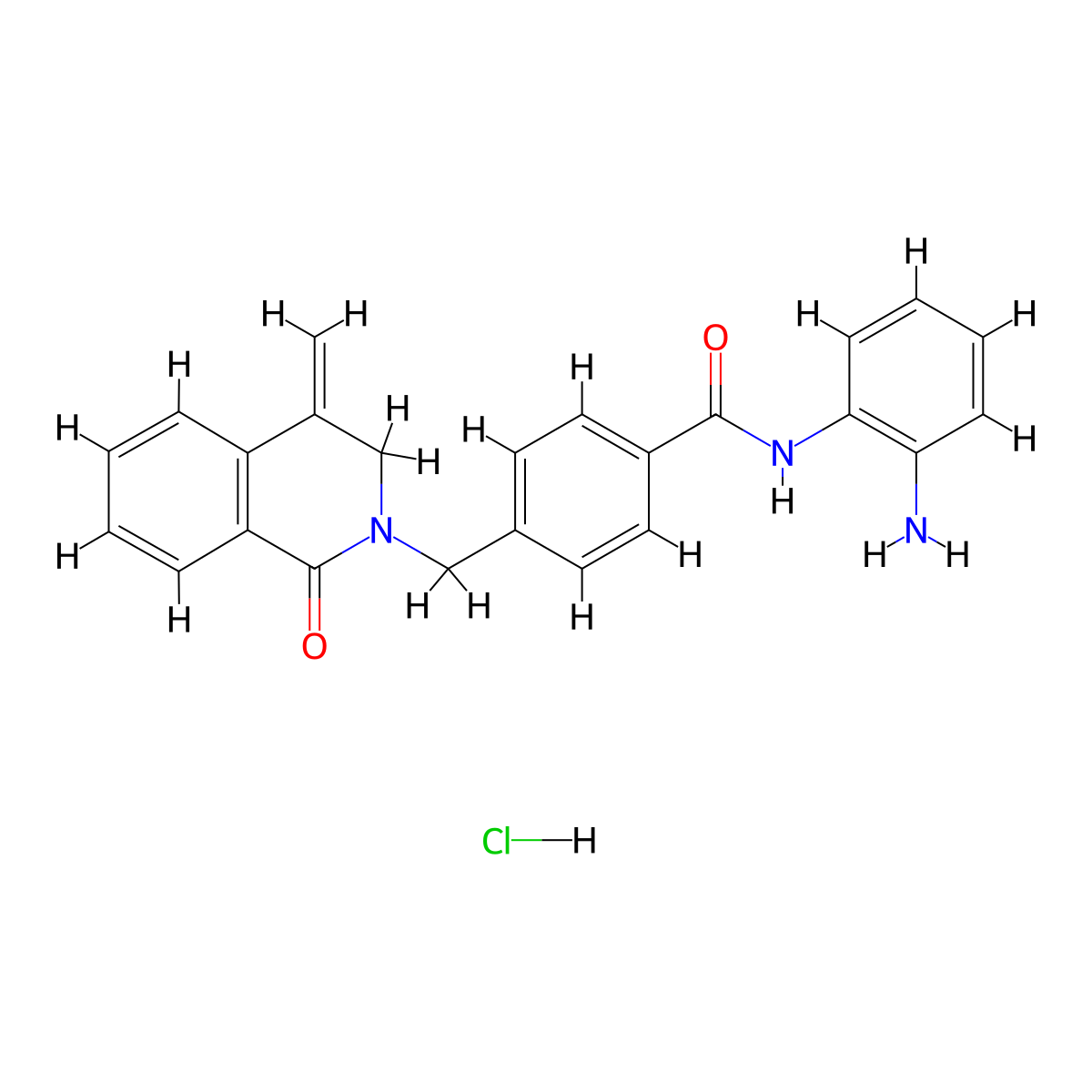 N-(2-Aminophenyl)-4-[(4-methylidene-1-oxo-3H-isoquinolin-2-yl)methyl]benzamide;hydrochloride molecular structure, CAS 1820761-89-4