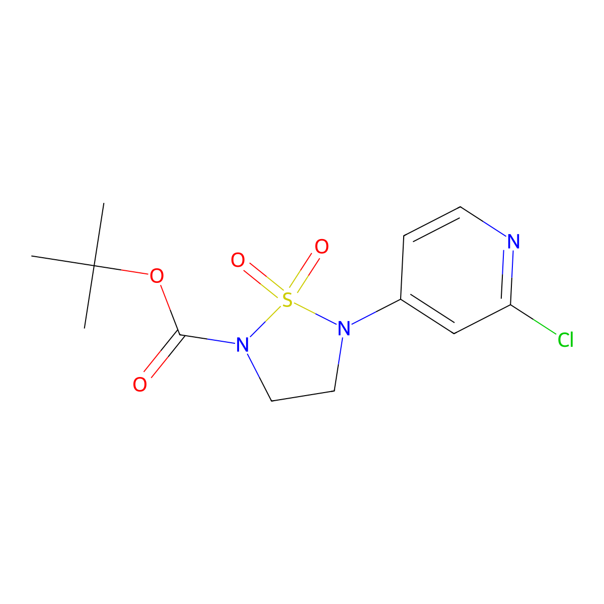 Tert-butyl 5-(2-chloropyridin-4-YL)-1,2,5-thiadiazolidine-2-carboxylate 1,1-dioxide molecular structure, CAS 1820765-03-4