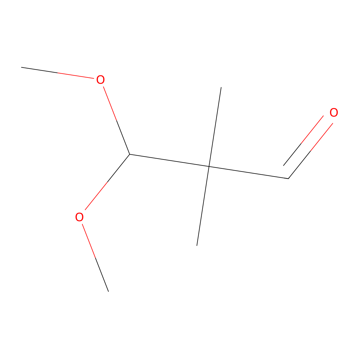 3,3-Dimethoxy-2,2-dimethylpropanal molecular structure, CAS 18208-39-4