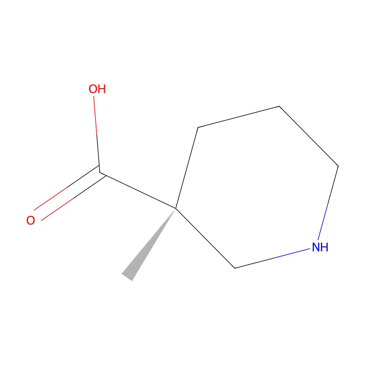 (S)-3-Methylpiperidine-3-carboxylic acid molecular structure, CAS 1820805-52-4