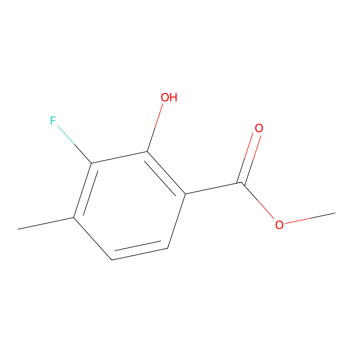 Methyl 3-fluoro-2-hydroxy-4-methylbenzoate molecular structure, CAS 1820814-96-7