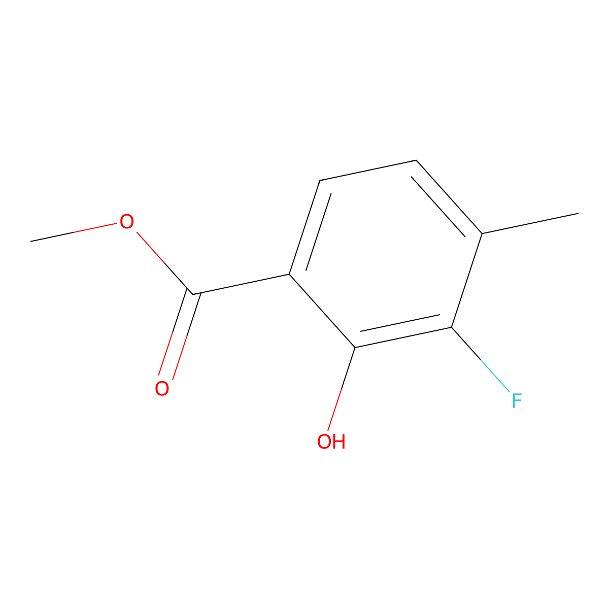 Methyl 3-fluoro-2-hydroxy-4-methylbenzoate molecular structure, CAS 1820814-96-7