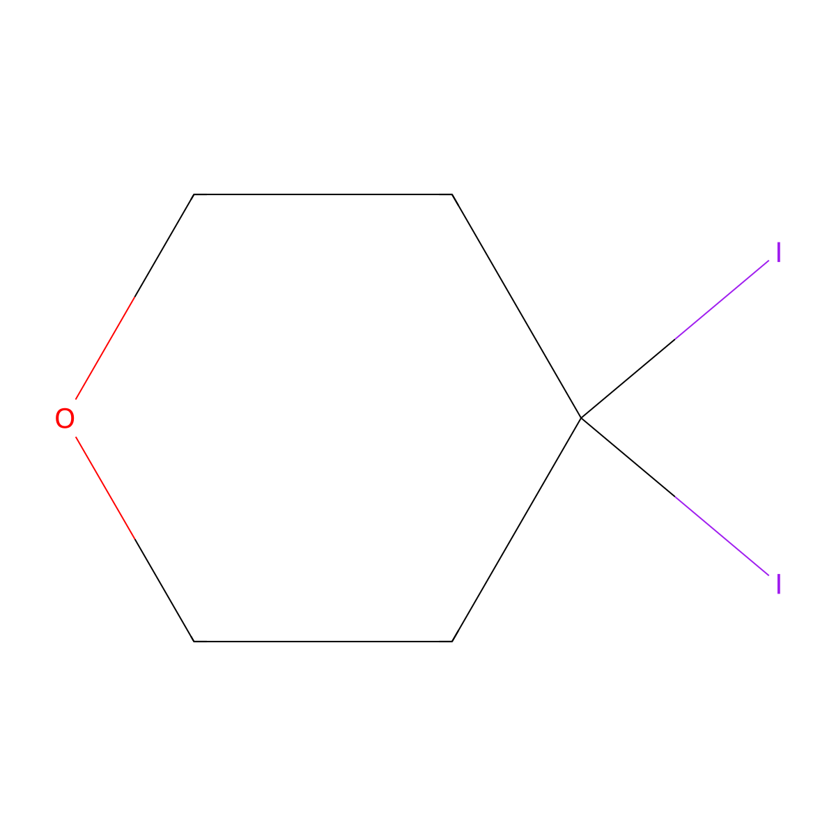 4,4-Diiodooxane molecular structure, CAS 1820822-78-3