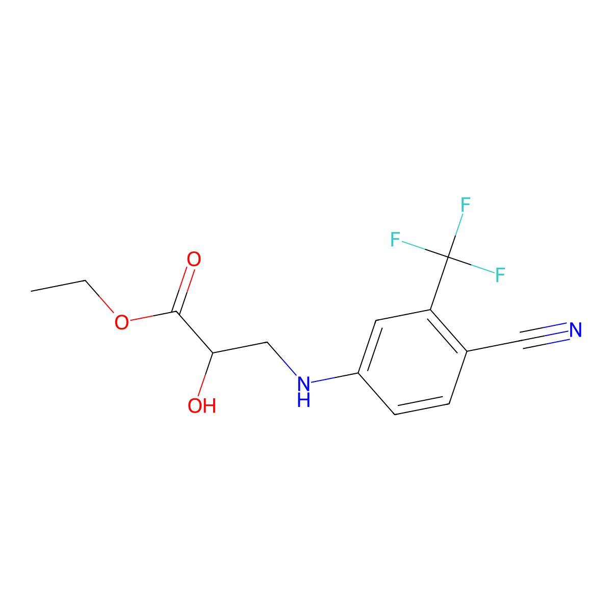 Ethyl (S)-3-[[4-Cyano-3-(trifluoromethyl)phenyl]amino]-2-hydroxypropanoate molecular structure, CAS 1820827-25-5