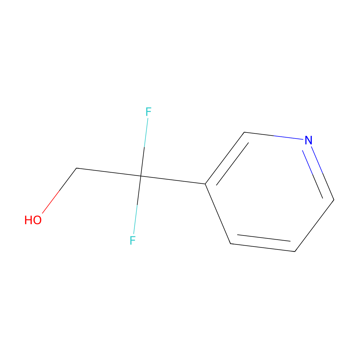 2,2-Difluoro-2-(pyridin-3-yl)ethan-1-ol molecular structure, CAS 1820832-00-5