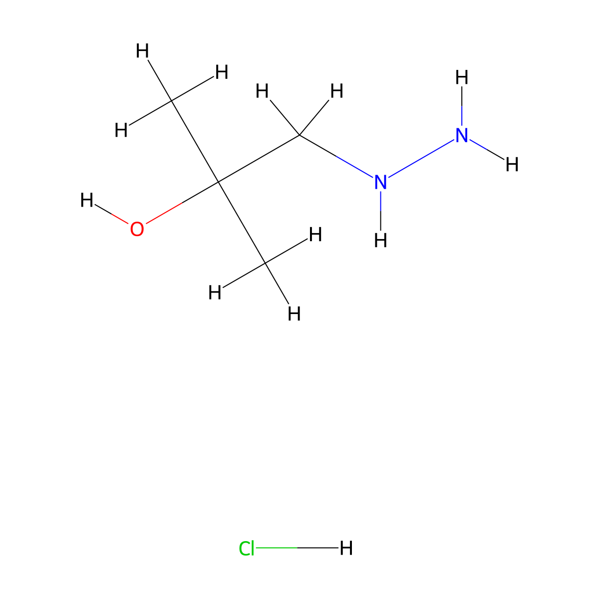 1-Hydrazinyl-2-methylpropan-2-ol hydrochloride molecular structure, CAS 1820863-72-6