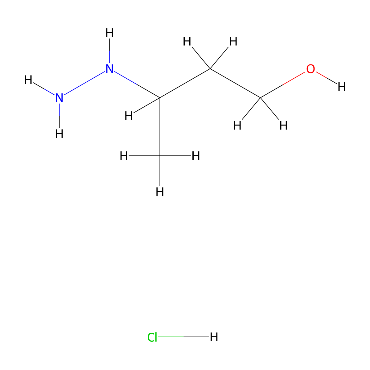 3-Hydrazinyl-1-butanol hydrochloride molecular structure, CAS 1820863-74-8