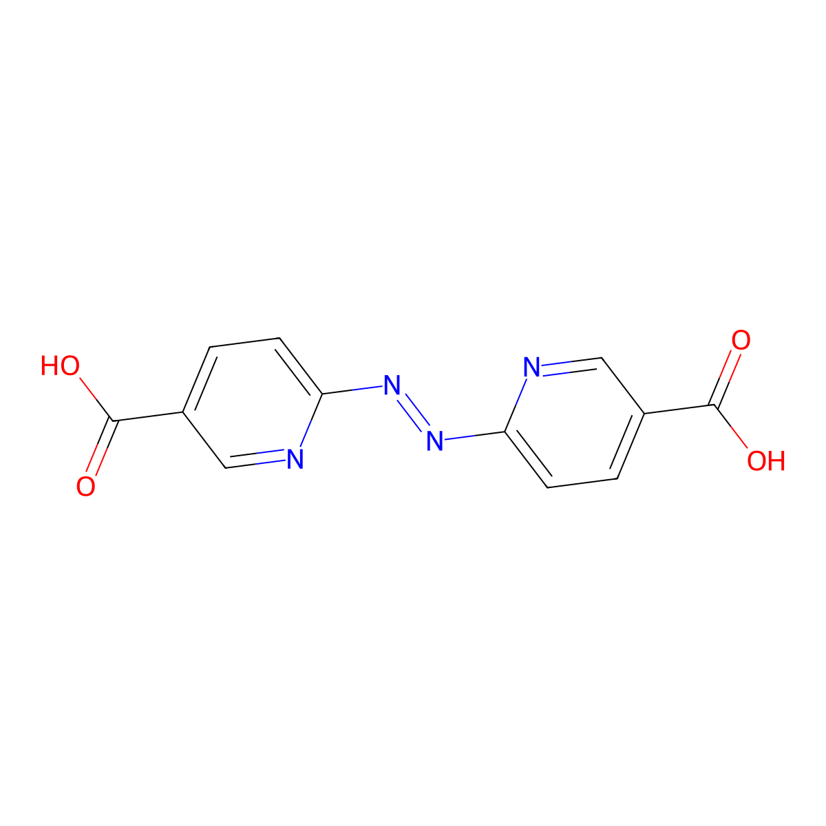 (E)-6,6'-(Diazene-1,2-diyl)dinicotinic acid molecular structure, CAS 1820882-41-4
