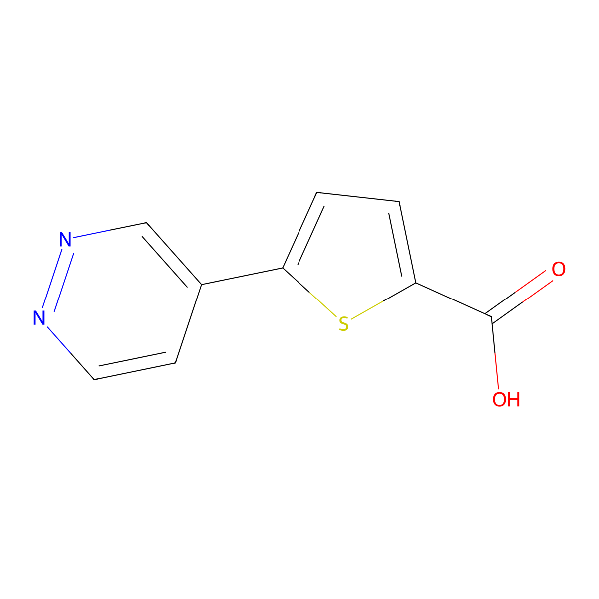 5-(4-Pyridazinyl)-2-thiophenecarboxylic acid molecular structure, CAS 1820884-29-4