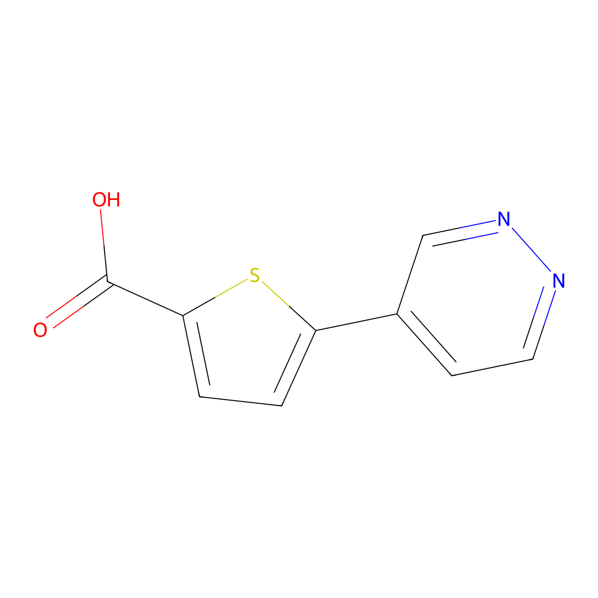 5-(4-Pyridazinyl)-2-thiophenecarboxylic acid molecular structure, CAS 1820884-29-4