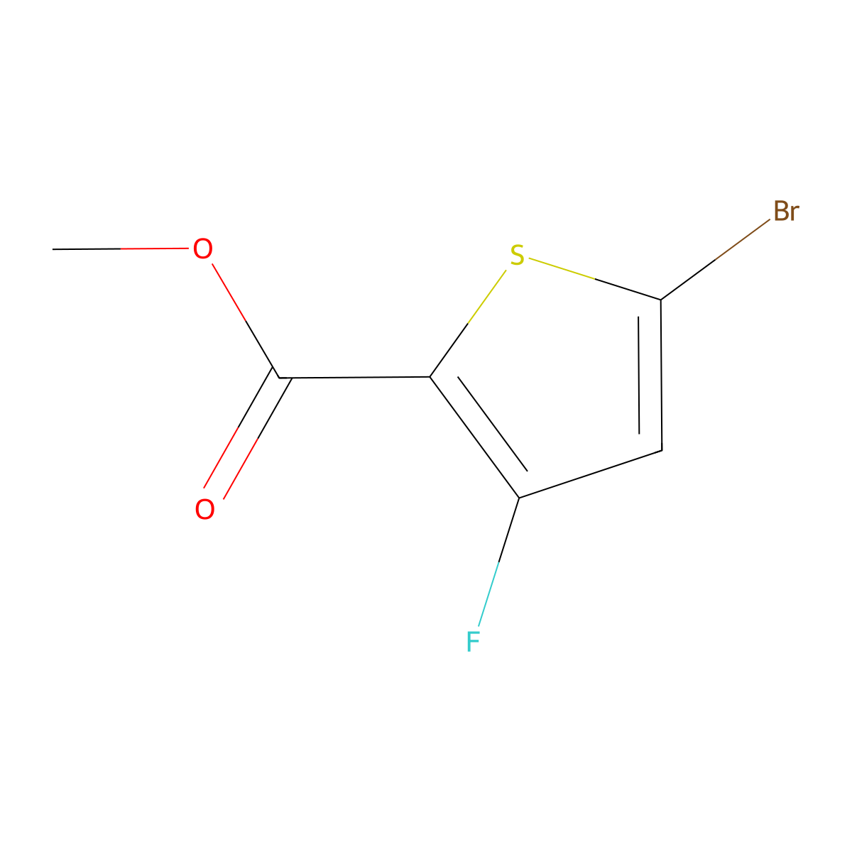 Methyl 5-bromo-3-fluorothiophene-2-carboxylate molecular structure, CAS 1820885-11-7