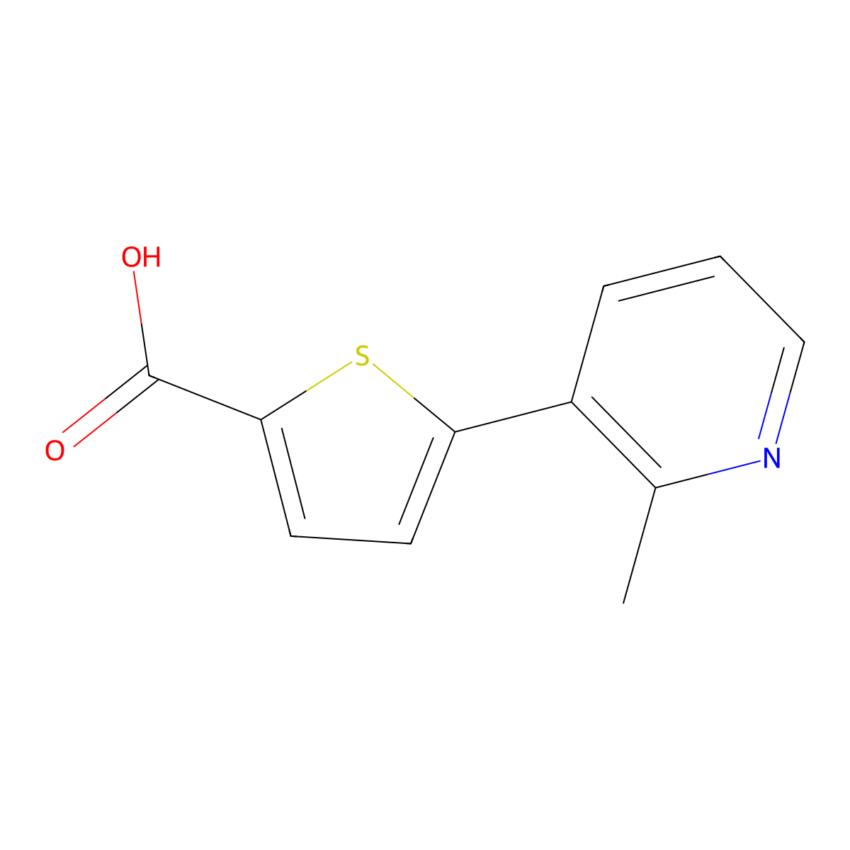 5-(2-Methylpyridin-3-yl)thiophene-2-carboxylic acid molecular structure, CAS 1820885-40-2