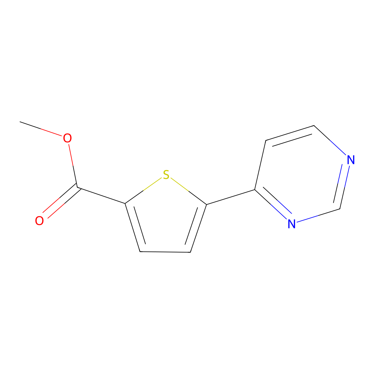 Methyl 5-(pyrimidin-4-yl)thiophene-2-carboxylate molecular structure, CAS 1820886-59-6