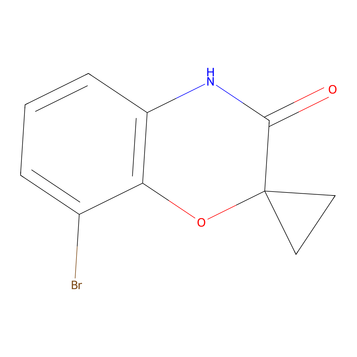 8-Bromospiro[2H-1,4-benzoxazine-2,1'-cyclopropan]-3(4H)-one molecular structure, CAS 1820889-63-1