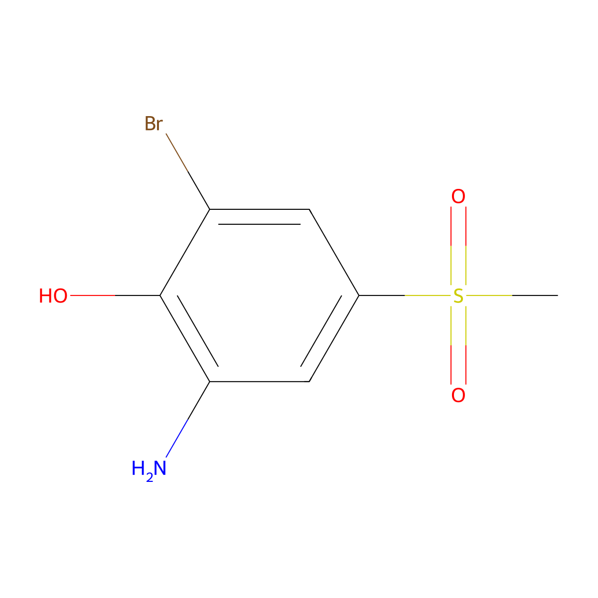 2-Amino-6-bromo-4-(methylsulfonyl)phenol molecular structure, CAS 1820889-74-4