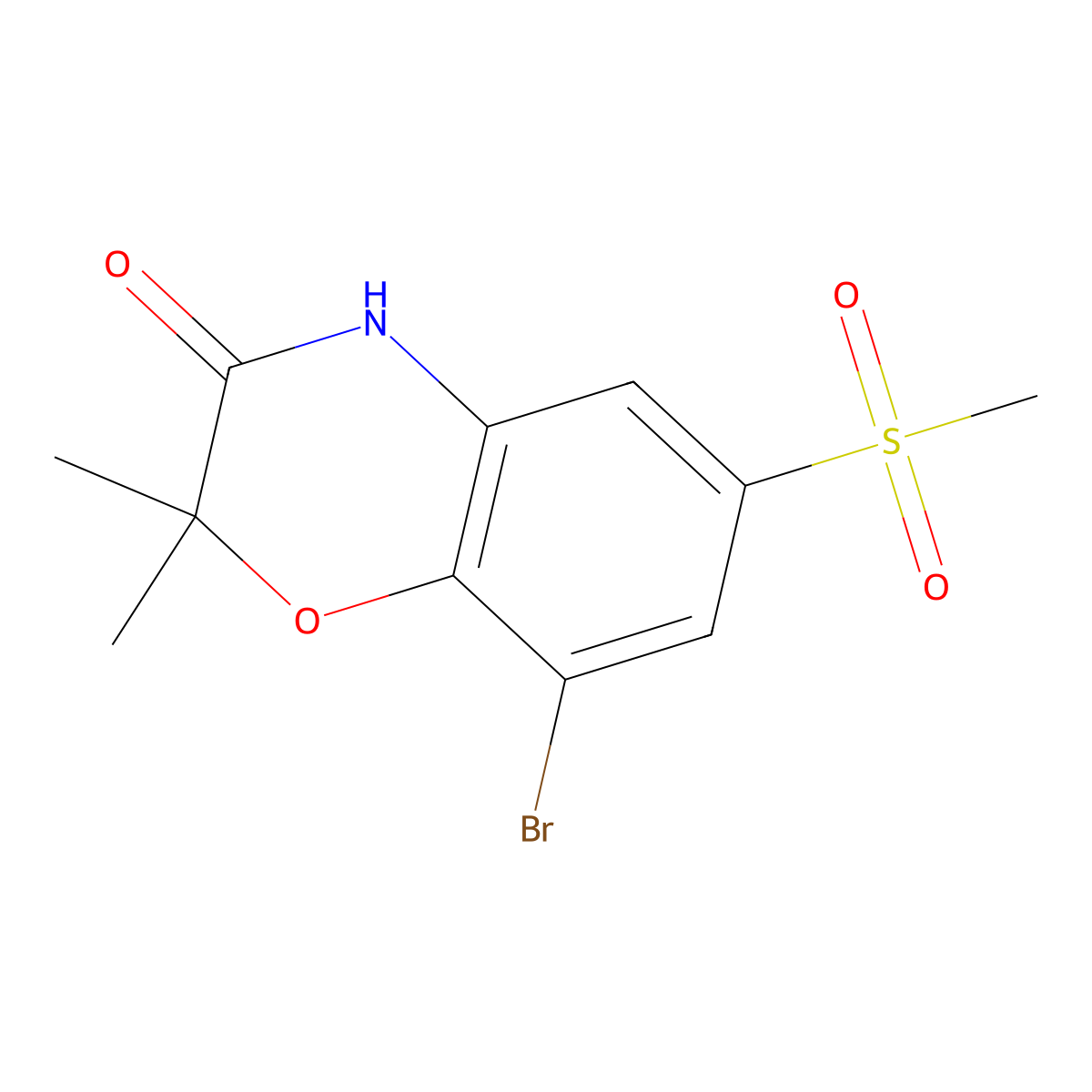 8-Bromo-2,2-dimethyl-6-(methylsulfonyl)-2H-benzo[b][1,4]oxazin-3(4H)-one molecular structure, CAS 1820889-83-5
