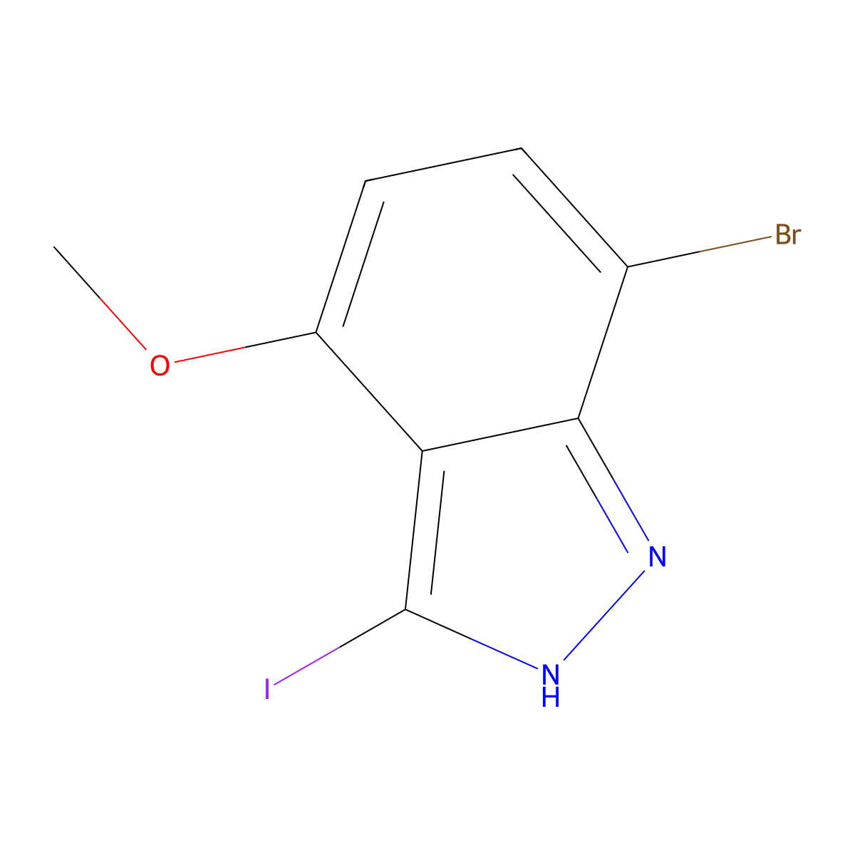 7-bromo-3-iodo-4-methoxy-1H-Indazole molecular structure, CAS 1820896-26-1