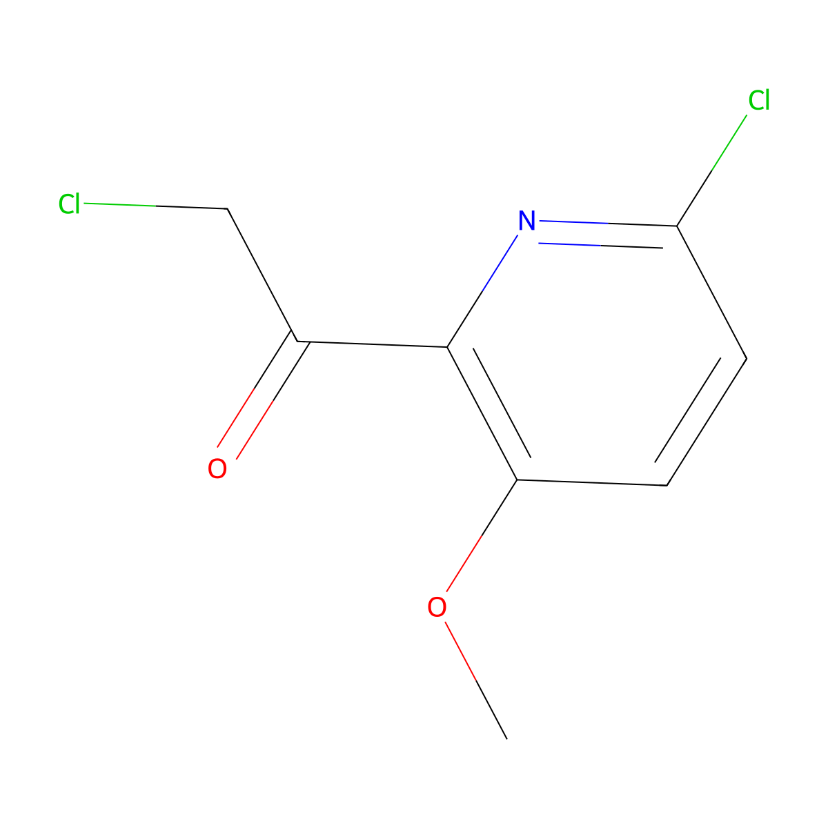 2-chloro-1-(6-chloro-3-methoxy-2-pyridinyl)Ethanone molecular structure, CAS 1820896-54-5