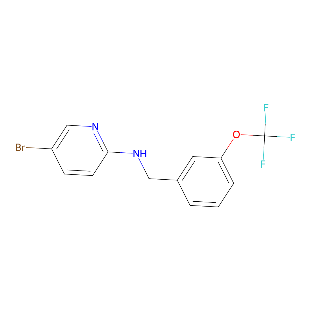 5-Bromo-N-[[3-(trifluoromethoxy)phenyl]methyl]-2-pyridinamine molecular structure, CAS 1820897-10-6