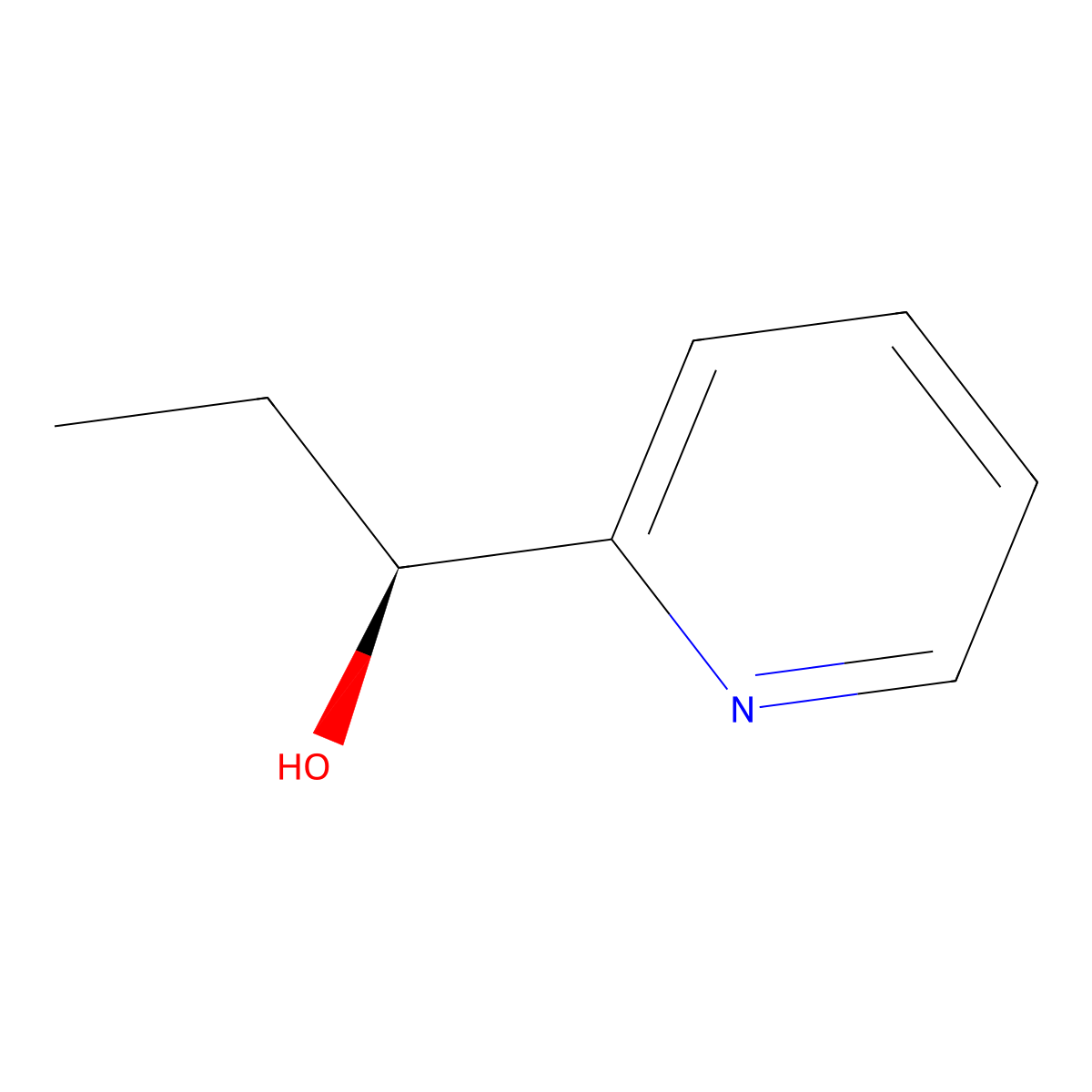 (1S)-1-(pyridin-2-yl)propan-1-ol molecular structure, CAS 18209-34-2