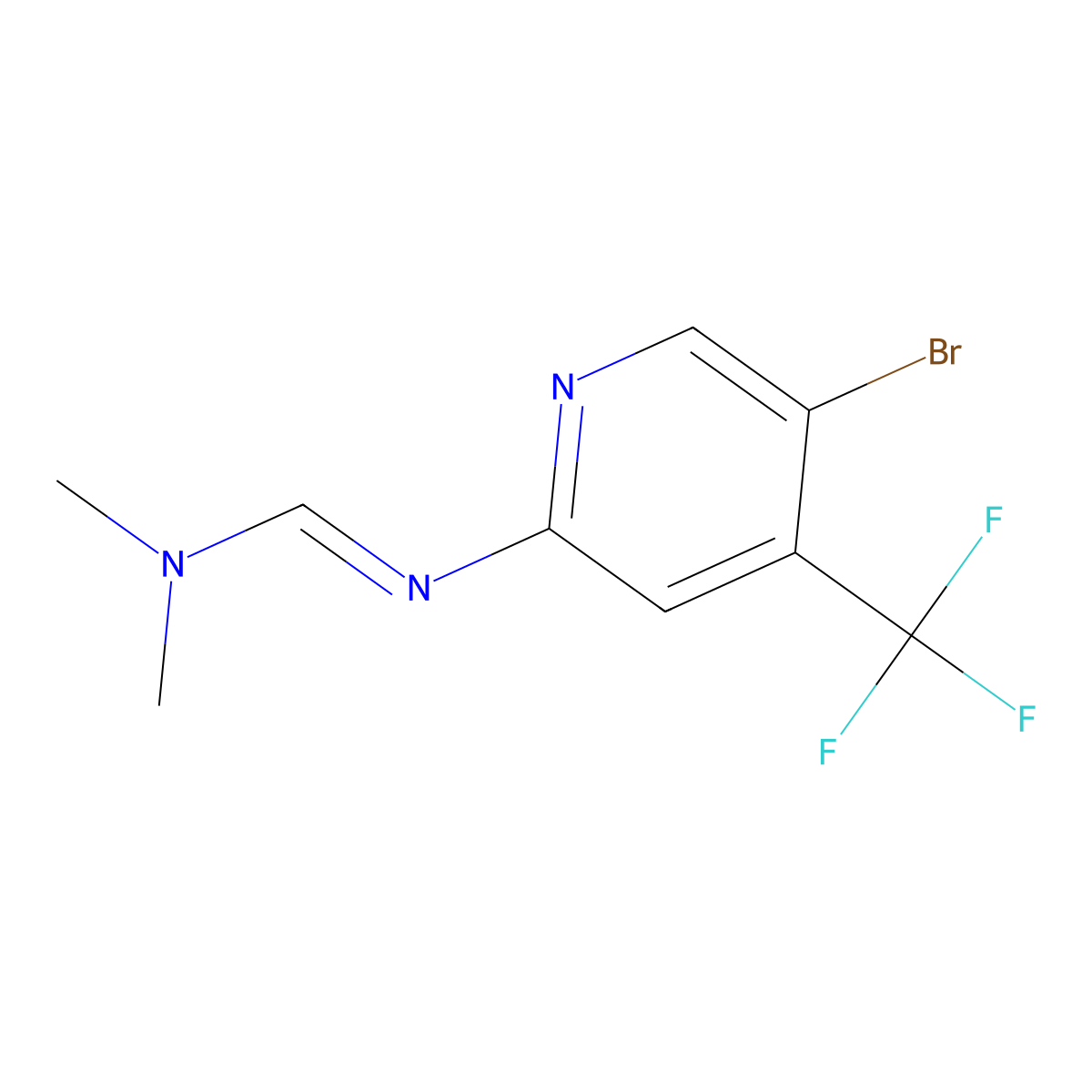 (E)-N'-(5-Bromo-4-(trifluoromethyl)pyridin-2-YL)-N,N-dimethylformimidamide molecular structure, CAS 1820902-68-8