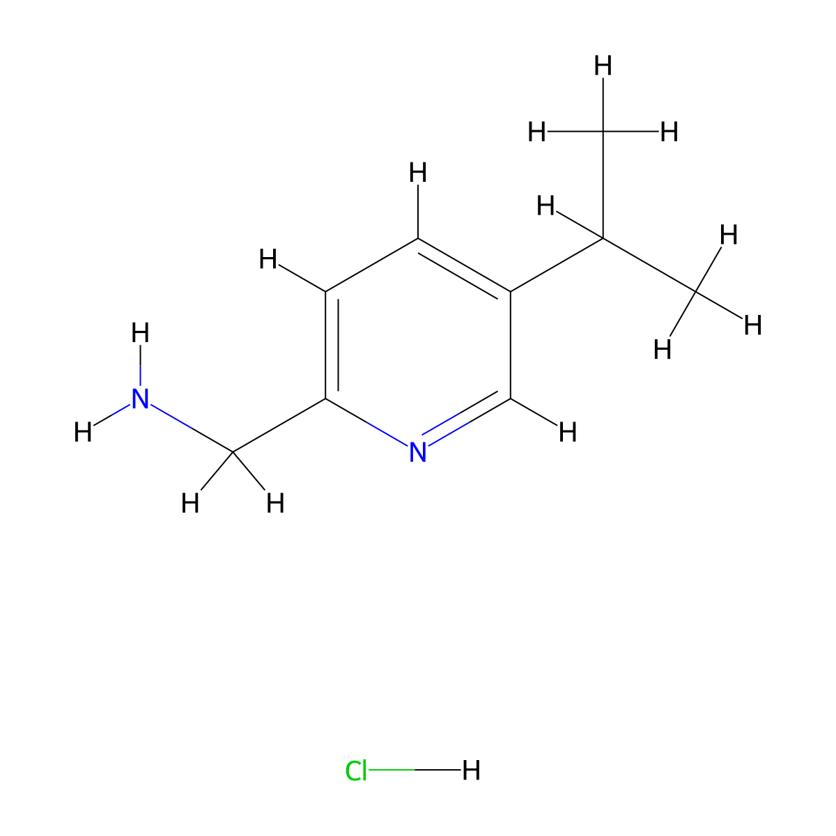 (5-Isopropylpyridin-2-yl)methanamine hydrochloride molecular structure, CAS 1820906-24-8